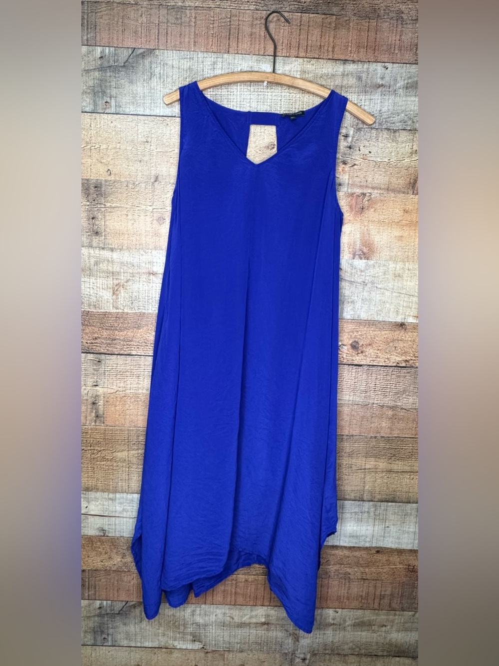 Eileen Fisher Women's Medium 100% Silk Dress Blue Purple Cottagecore Feminine